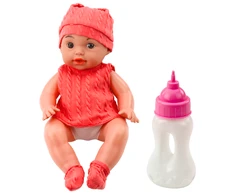 Lėlė kūdikis su buteliuku ir garsais, 30 cm