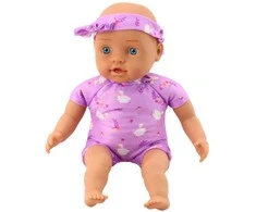Lėlė kūdikis su violetine apranga, 31 cm