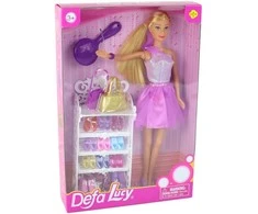Lėlė Lucy su violetine suknele ir priedais