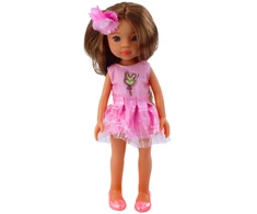 Lėlė su rožine suknele Pretty Girl, 32 cm