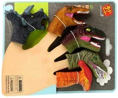 Lėlių ant pirštų rinkinys, Spalvoti dinozaurai, 5 vnt.