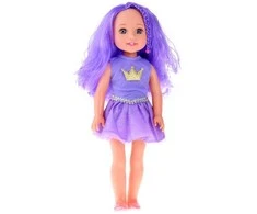 Lėlytė su violetiniais plaukais, 38 cm