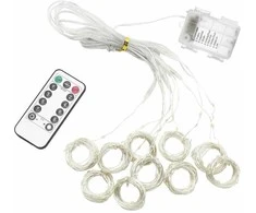 Lempučių užuolaida 300 LED, 3x3 m, šiltai balta, su pultu