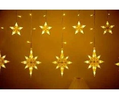 Lempučių užuolaida Žvaigždės 138 LED, šiltai balta