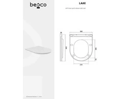Lėtai nusileidžiantis klozeto dangtis Besco Laax, Juodas