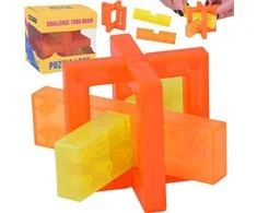 Loginė 3D dėlionė - galvosūkis "Puzzle Lock", oranžinė/geltona