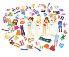 Magnetinė medinė dėlionė Fashion Dress Up