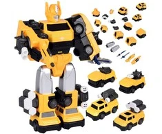 Magnetinis robotas transformeris 2in1, geltonas