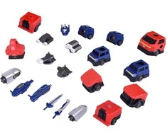 Magnetinis robotas transformeris 2in1, raudonas/mėlynas