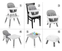 Maitinimo kėdutė - rinkinys 6in1, pilka