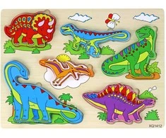 Medinė dėlionė "Dinozaurai", 11 el.
