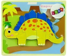 Medinė dėlionė Dinozauras, geltonas