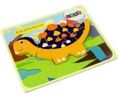 Medinė dėlionė Dinozauras, oranžinis
