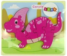 Medinė dėlionė Dinozauras, violetinis