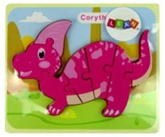 Medinė dėlionė Dinozauras, violetinis