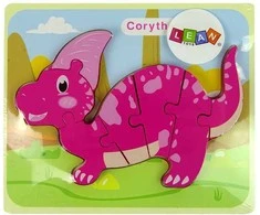 Medinė dėlionė Dinozauras, violetinis