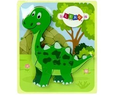 Medinė dėlionė Dinozauras, žalias
