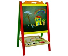 Medinė dvipusė piešimo lenta 2in1