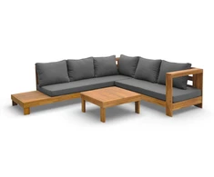 Medinių lauko baldų komplektas HAVLA CAFFE Corner - Acacia Wood