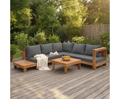 Medinių lauko baldų komplektas HAVLA CAFFE Corner - Acacia Wood