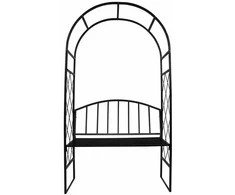 Metalinė vijoklinių augalų atrama - arka su suoliuku, 208 cm