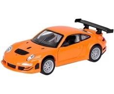 Metalinis automobilis Porsche 911 GT3 RS su garso ir šviesos efektais, oranžinis