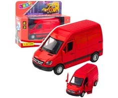 Metalinis automobilis su šviesos ir garso efektais, raudonas