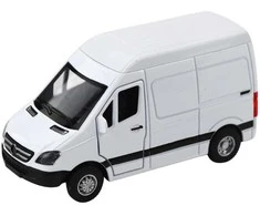 Metalinis automobilis su šviesos ir garso efektais, baltas
