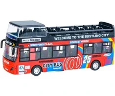 Metalinis dviaukštis autobusas, raudonas