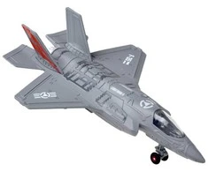 Metalinis karinis naikintuvas F-25 su garsais ir šviesom, pilkas