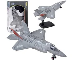 Metalinis karinis naikintuvas F-25 su garsais ir šviesom, pilkas