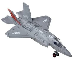 Metalinis karinis naikintuvas F-25 su garsais ir šviesom, pilkas