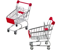 Metalinis mini pirkinių vežimėlis