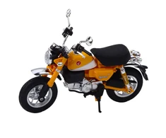 Metalinis retro motociklo modelis su šviesos efektais, 1:12, geltonas