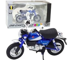 Metalinis retro motociklo modelis su šviesos efektais, 1:12, mėlynas