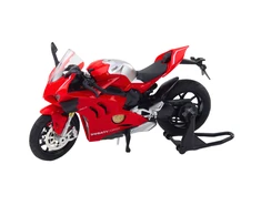 Metalinis sportinio motociklo modelis su šviesos ir garso efektais, 1:12, raudonas