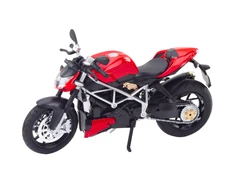 Metalinis sportinio motociklo modelis su šviesos ir garso efektais, 1:12, raudonas/sidabrinis