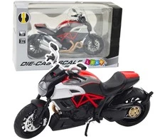 Metalinis sportinio motociklo modelis su šviesos ir garso efektais, 1:12, raudonas/auksinis