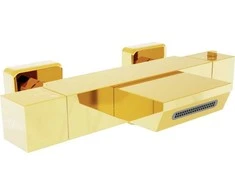Mexen termostatinis vonios maišytuvas Cube, Gold