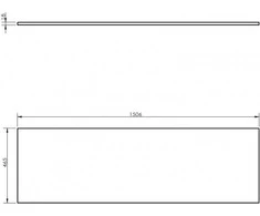 Mexen Uni vonios spintelės stalviršis, 150 cm, Pilkas matt