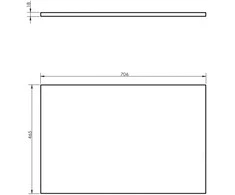 Mexen Uni vonios spintelės stalviršis, 70 cm, Juodas matt