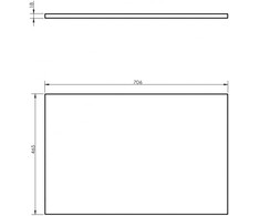 Mexen Uni vonios spintelės stalviršis, 70 cm, Juodas glossy