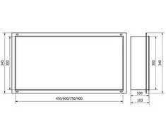 Mexen X-Wall-NR įleidžiama sieninė lentyna, 75x30 cm, Inox