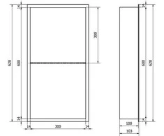 Mexen X-Wall-R įleidžiama sieninė lentyna 2l, 60x30 cm, Juodas