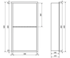 Mexen X-Wall-R įleidžiama sieninė lentyna 2l, 60x30 cm, Inox