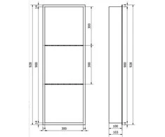 Mexen X-Wall-R įleidžiama sieninė lentyna 2l, 90x30 cm, Inox