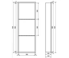 Mexen X-Wall-R įleidžiama sieninė lentyna 2l, 90x30 cm, Juodas