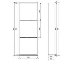 Mexen X-Wall-R įleidžiama sieninė lentyna 2l, 90x30 cm, Juodas