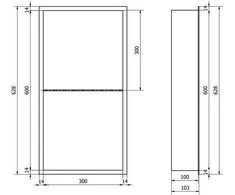 Mexen X-Wall-R įleidžiama sieninė lentyna 2l, 60x30 cm, Baltas