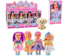 Mini lėlė su šuniuku, 12 cm (1 vnt.)